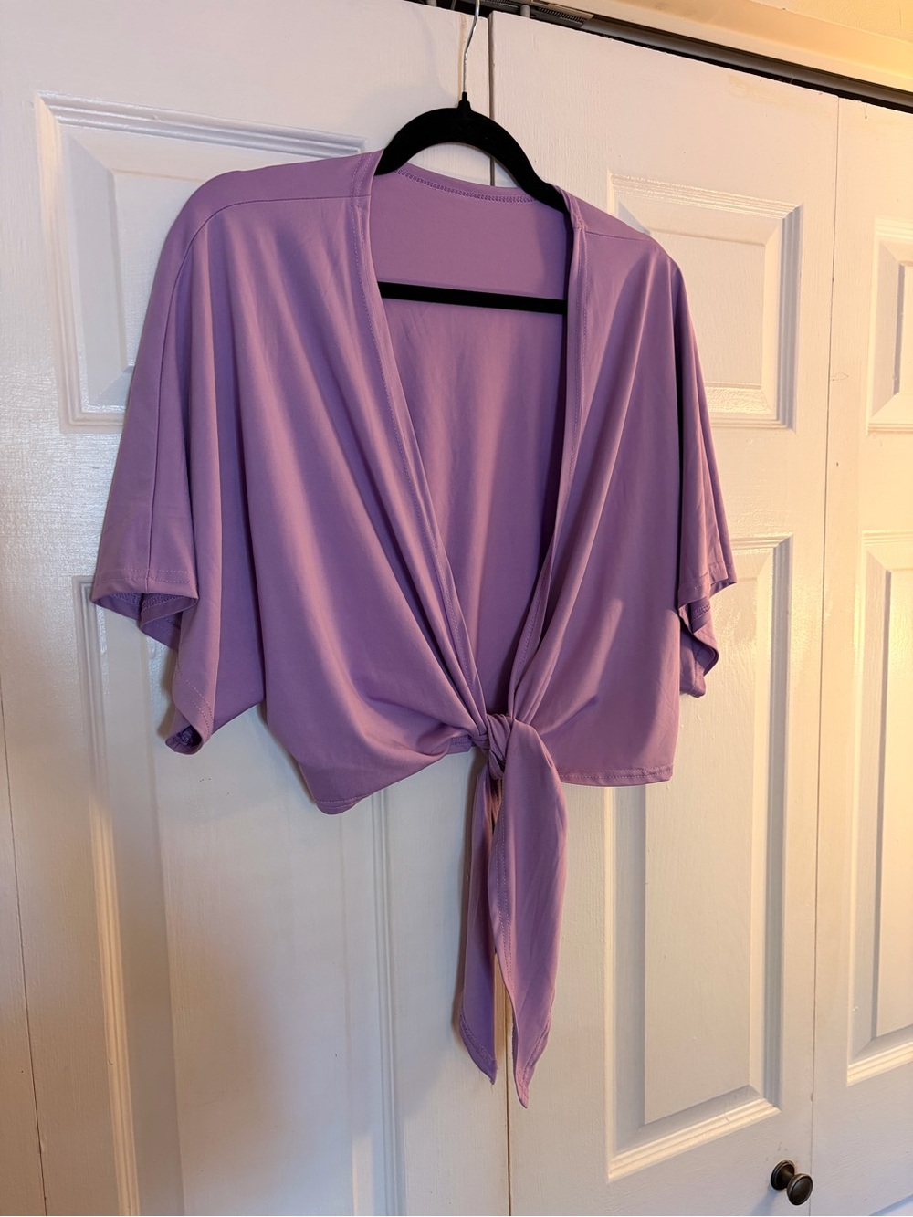 Tie-Front Crop Top in Lavender